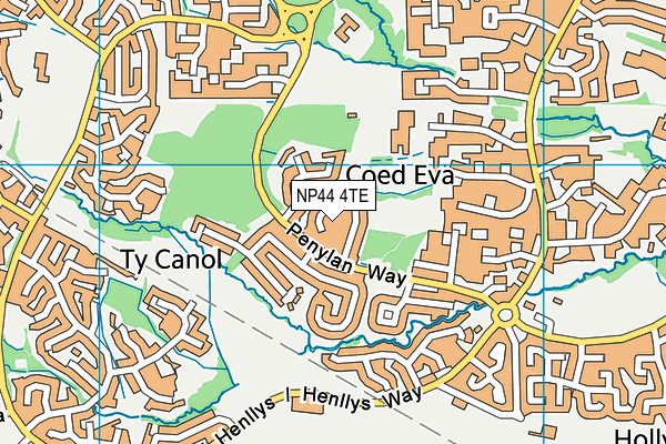 NP44 4TE map - OS VectorMap District (Ordnance Survey)