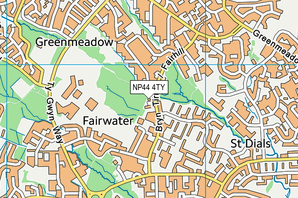 NP44 4TY map - OS VectorMap District (Ordnance Survey)