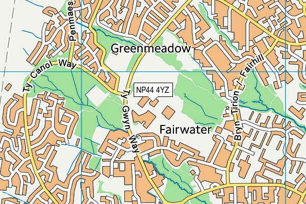 Cwmbran High School map (NP44 4YZ) - OS VectorMap District (Ordnance Survey)