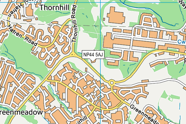 NP44 5AJ map - OS VectorMap District (Ordnance Survey)