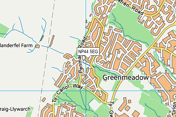 NP44 5EG map - OS VectorMap District (Ordnance Survey)