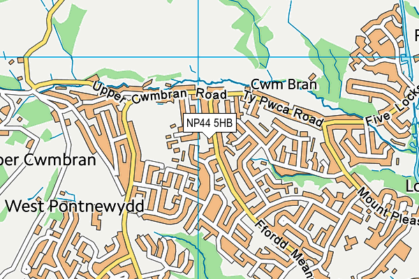 NP44 5HB map - OS VectorMap District (Ordnance Survey)
