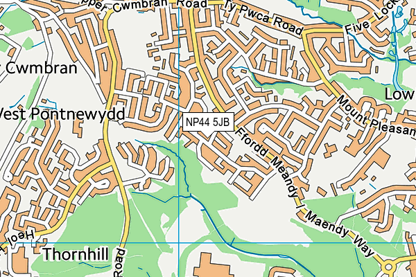 NP44 5JB map - OS VectorMap District (Ordnance Survey)