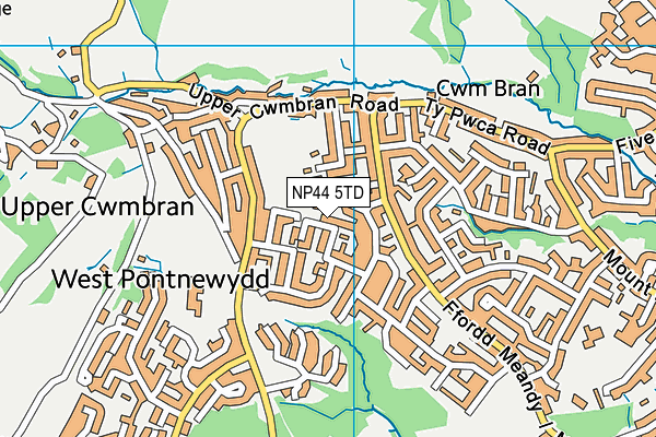 NP44 5TD map - OS VectorMap District (Ordnance Survey)