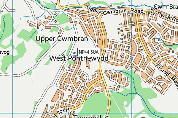Woodlands Community Primary School map (NP44 5UA) - OS VectorMap District (Ordnance Survey)