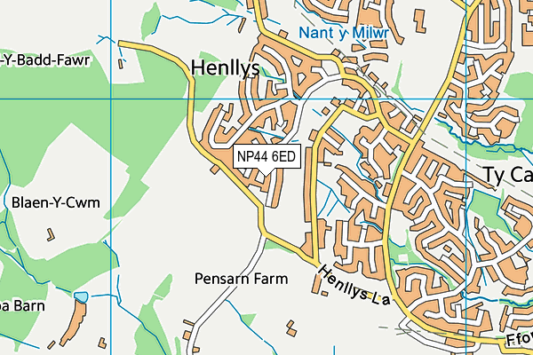NP44 6ED map - OS VectorMap District (Ordnance Survey)
