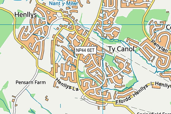 NP44 6ET map - OS VectorMap District (Ordnance Survey)