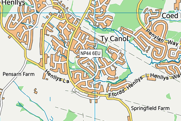 NP44 6EU map - OS VectorMap District (Ordnance Survey)