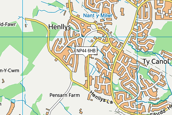 NP44 6HB map - OS VectorMap District (Ordnance Survey)