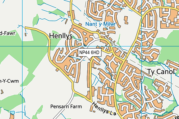 NP44 6HD map - OS VectorMap District (Ordnance Survey)