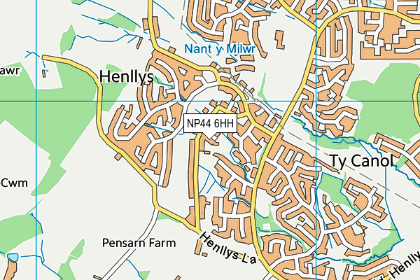 NP44 6HH map - OS VectorMap District (Ordnance Survey)