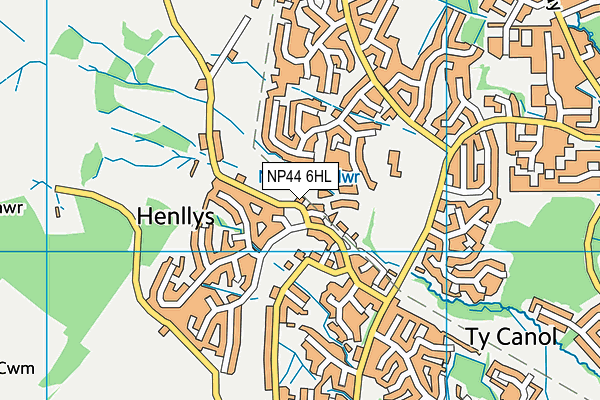 NP44 6HL map - OS VectorMap District (Ordnance Survey)