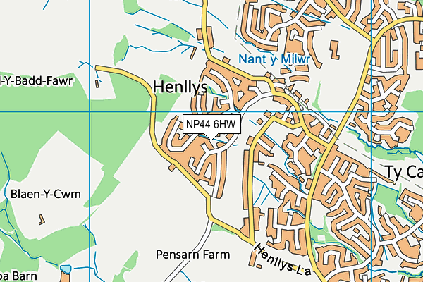NP44 6HW map - OS VectorMap District (Ordnance Survey)