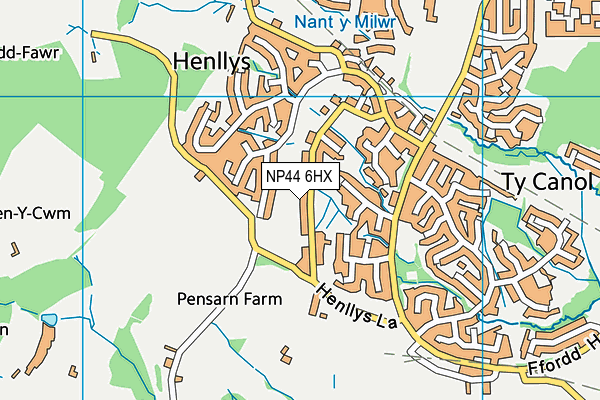 NP44 6HX map - OS VectorMap District (Ordnance Survey)