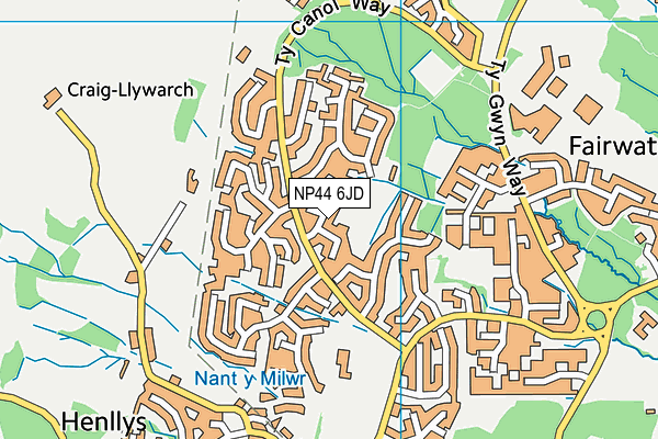 NP44 6JD map - OS VectorMap District (Ordnance Survey)