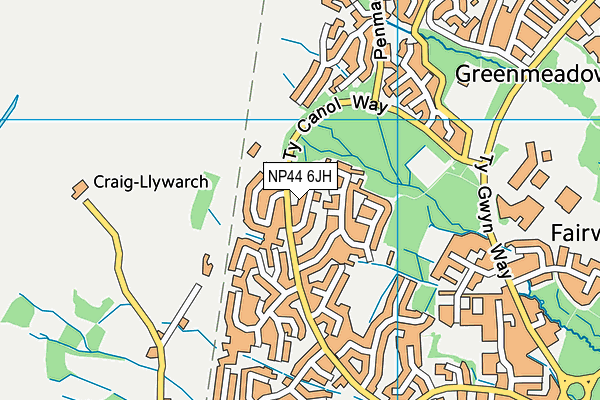 NP44 6JH map - OS VectorMap District (Ordnance Survey)