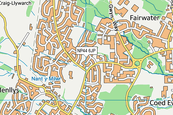 NP44 6JP map - OS VectorMap District (Ordnance Survey)