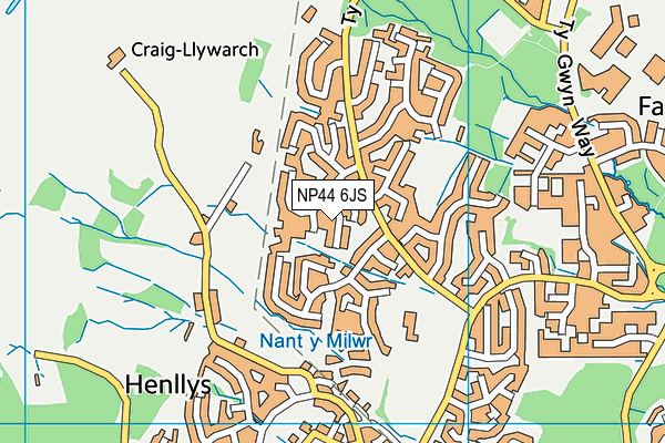 NP44 6JS map - OS VectorMap District (Ordnance Survey)