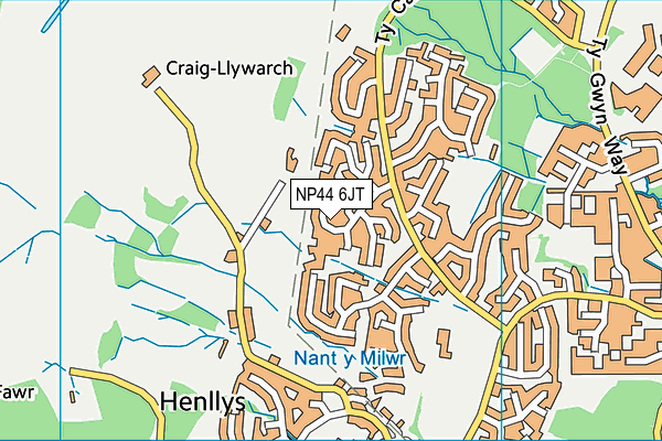 NP44 6JT map - OS VectorMap District (Ordnance Survey)