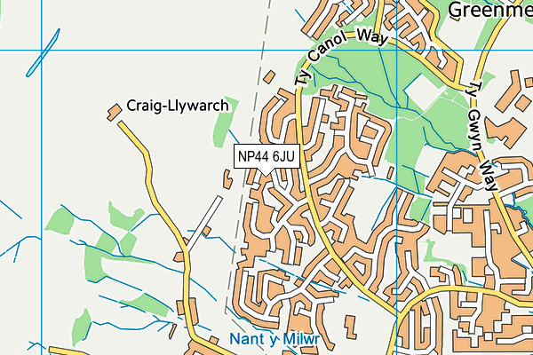 NP44 6JU map - OS VectorMap District (Ordnance Survey)