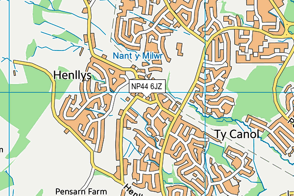 NP44 6JZ map - OS VectorMap District (Ordnance Survey)