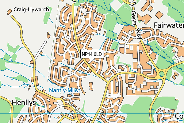 NP44 6LD map - OS VectorMap District (Ordnance Survey)