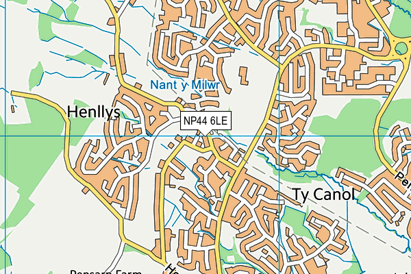 NP44 6LE map - OS VectorMap District (Ordnance Survey)