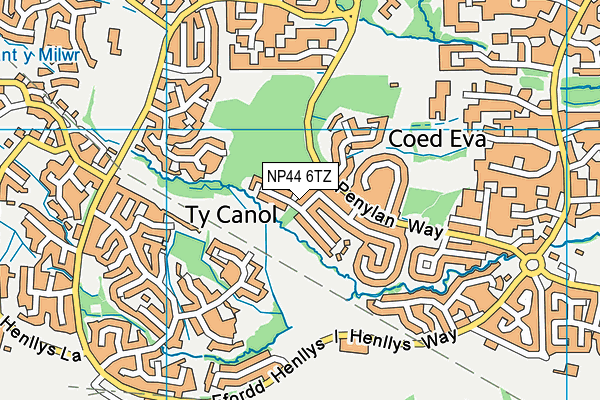 NP44 6TZ map - OS VectorMap District (Ordnance Survey)