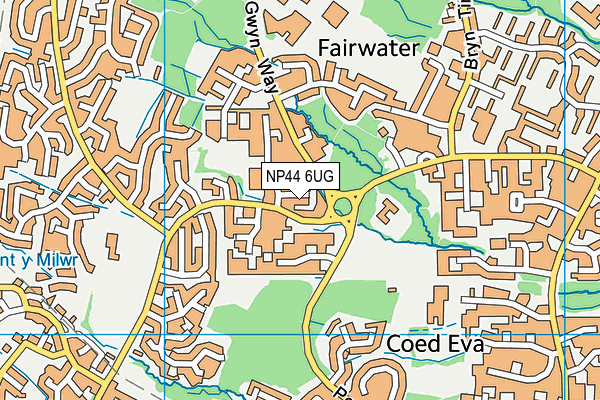 NP44 6UG map - OS VectorMap District (Ordnance Survey)