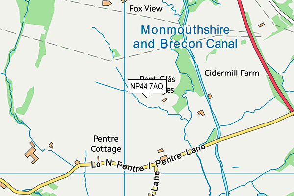 NP44 7AQ map - OS VectorMap District (Ordnance Survey)