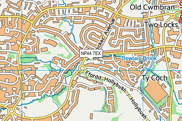 NP44 7EX map - OS VectorMap District (Ordnance Survey)