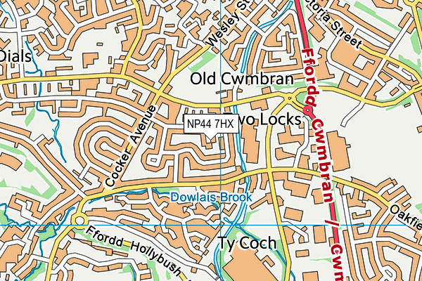 NP44 7HX map - OS VectorMap District (Ordnance Survey)