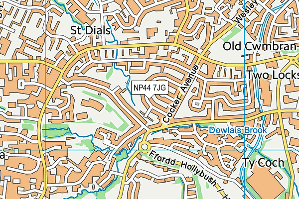 NP44 7JG map - OS VectorMap District (Ordnance Survey)