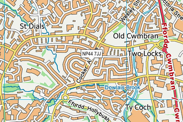 NP44 7JJ map - OS VectorMap District (Ordnance Survey)