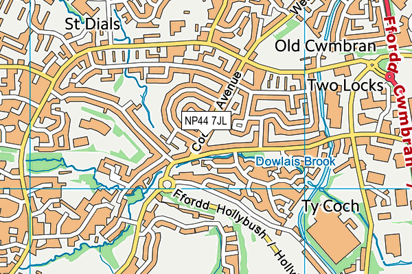 NP44 7JL map - OS VectorMap District (Ordnance Survey)