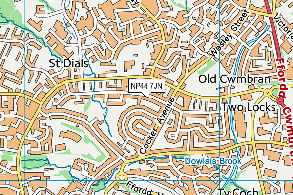 NP44 7JN map - OS VectorMap District (Ordnance Survey)