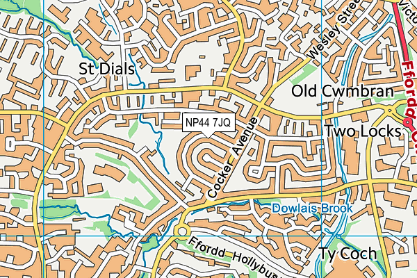 NP44 7JQ map - OS VectorMap District (Ordnance Survey)
