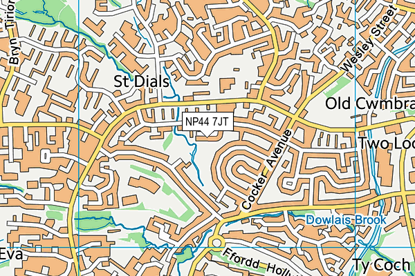 NP44 7JT map - OS VectorMap District (Ordnance Survey)