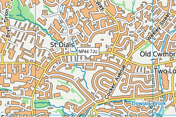 NP44 7JU map - OS VectorMap District (Ordnance Survey)