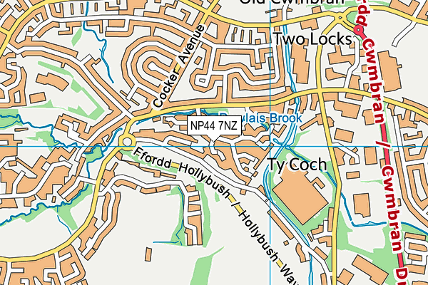 NP44 7NZ map - OS VectorMap District (Ordnance Survey)