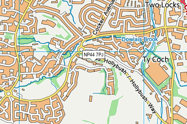 NP44 7PJ map - OS VectorMap District (Ordnance Survey)