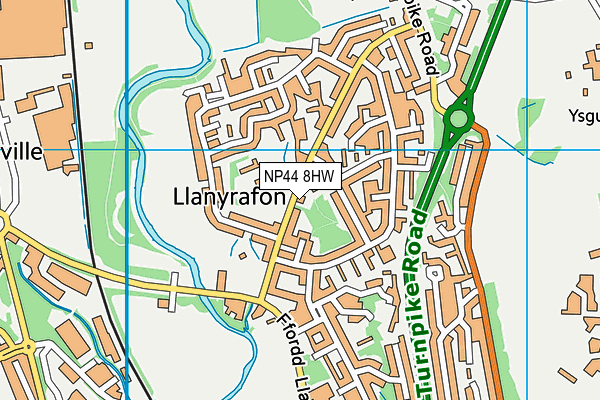 Llanyrafon Primary School map (NP44 8HW) - OS VectorMap District (Ordnance Survey)