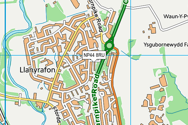 NP44 8RU map - OS VectorMap District (Ordnance Survey)