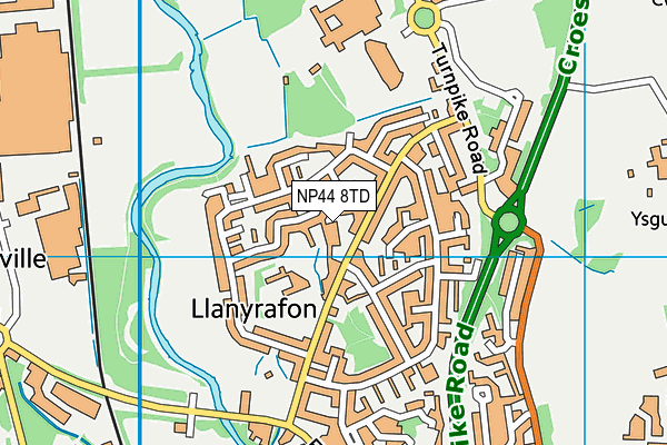 NP44 8TD map - OS VectorMap District (Ordnance Survey)