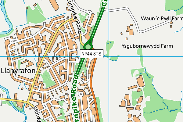 NP44 8TS map - OS VectorMap District (Ordnance Survey)
