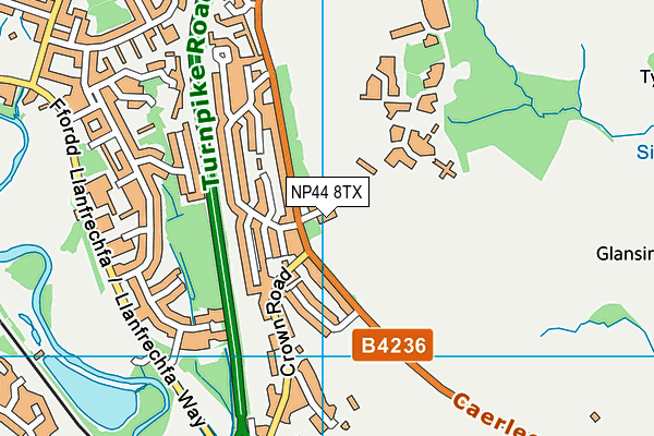 NP44 8TX map - OS VectorMap District (Ordnance Survey)