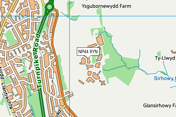 NP44 8YN map - OS VectorMap District (Ordnance Survey)