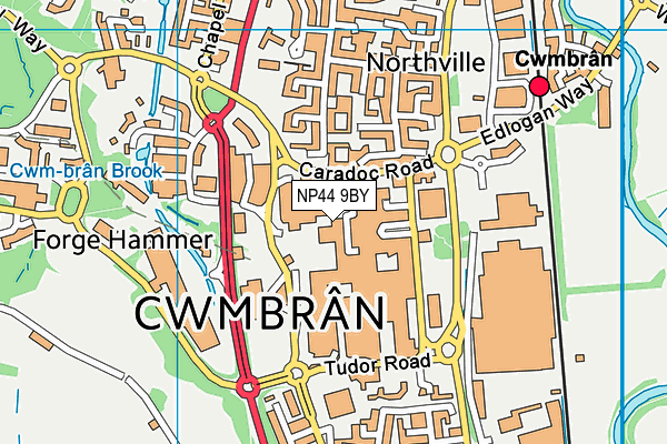 NP44 9BY map - OS VectorMap District (Ordnance Survey)