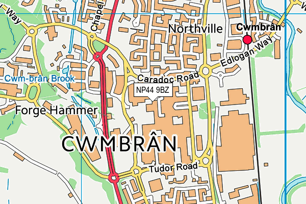 NP44 9BZ map - OS VectorMap District (Ordnance Survey)