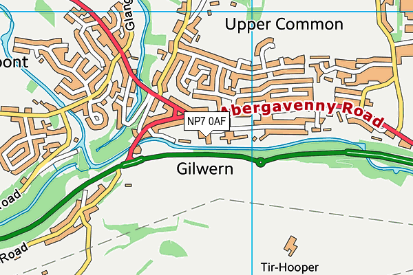 NP7 0AF map - OS VectorMap District (Ordnance Survey)